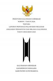 PERATURAN KALURAHAN NOMOR 1 TAHUN 2026 TENTANG LPJ TAHUN ANGGARAN 2025